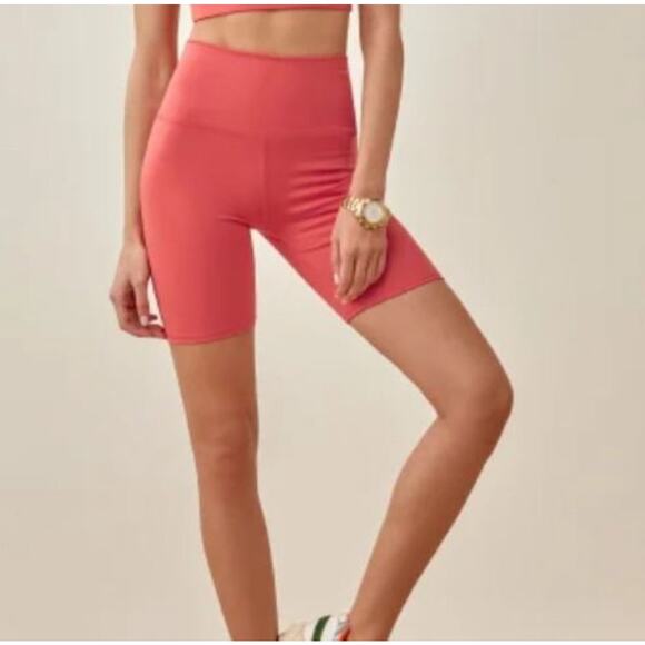 Reformation Pants - NEW- NWT Reformation EcoMove Bike Shorts Hot Coral 1X